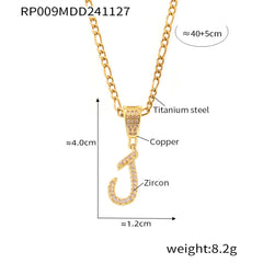 Cubic Zirconia Script Initial Pendant Necklace