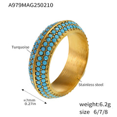 Color Cubic Zirconia Multi-Row Band Ring