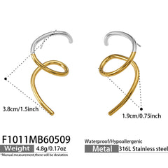 18K Gold-Plated Sculptural Spiral Earrings