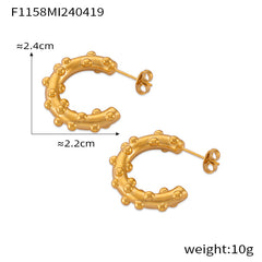 Gold-Tone Textured Geometric Hoop Designs