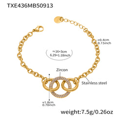 18K Gold-Plated Circle-Link Necklace or Bracelet