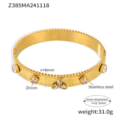 Colored Accent Structured Bangle Bracelet