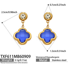 Color Glass Four-Petal Flower Jewelry