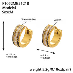 18K Gold-Plated Double-Row Cubic Zirconia Hoops