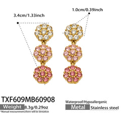 Color Cubic Zirconia Flower Station Jewelry