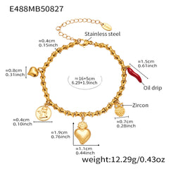 18K Gold-Plated Cubic Zirconia Charm Bracelet Designs