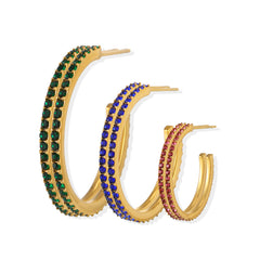 Cubic Zirconia Open Hoop Earrings