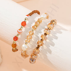 3-Piece Boho Heart Charm Beaded Bracelet Stack