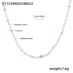 Pastel Natural Stone Beaded Necklace