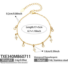 18K Gold-Plated Cubic Zirconia Charm Jewelry
