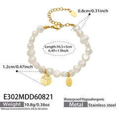 18K Gold-Plated Freshwater Pearl Beaded Bracelets
