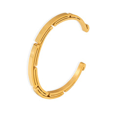 Gold-Tone Textured Open Cuff Bracelet