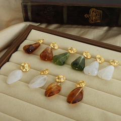 Resin Stone-Look Drop Earrings