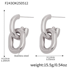 18K Gold-Plated Double-Link Drop Earrings