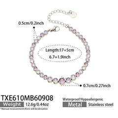 Color Cubic Zirconia Necklace Bracelet and Earrings