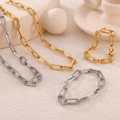 Twisted Paperclip-Link Necklace & Bracelet
