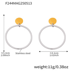 Large Round Hoop Earrings in Gold, Silver or Two-Tone