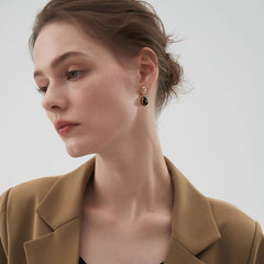 Daphne Tiger-Eye Teardrop Stud Earrings