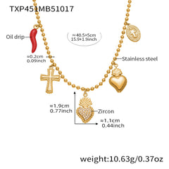 18K Gold-Plated Heart Pendant Jewelry