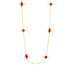 Color Glass Bead Long Necklace