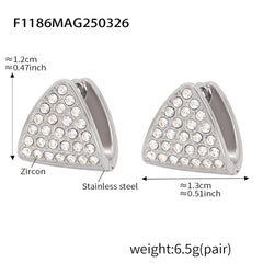 18K Gold-Plated Cubic Zirconia Triangle Stud Earrings