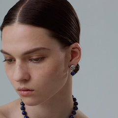Camille Vintage-Inspired Lapis Stud Earrings