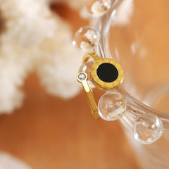 Round Inlay Open Ring