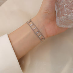 18K Gold-Plated Geometric Double-Chain Bracelet
