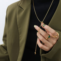 Knotted Heart Long Lariat Necklace