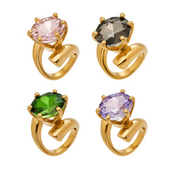 Colorful Cubic Zirconia Sculptural Ring