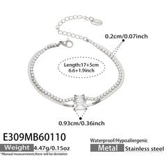 Cubic Zirconia Layered Chain Bracelet
