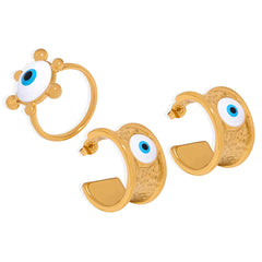 Enamel Eye Ring and Earring Designs