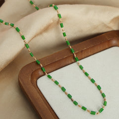Green Crystal Bead Necklace & Bracelet