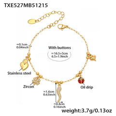 18K Gold-Plated Lucky Charm Necklace & Bracelet