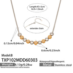 Two-Tone Star or Round Stone-Accent Necklace or Bracelet