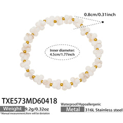 Natural Shell Bead Necklace and Bracelet