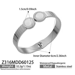 Round Accent and Shell Bangle Designs
