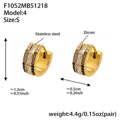 18K Gold-Plated Double-Row Cubic Zirconia Hoops