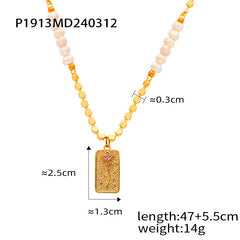 Freshwater Pearl Stone or Celestial Pendant Necklace