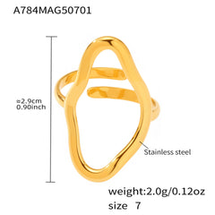 Open Geometric Stainless Steel Ring