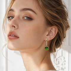 18K Gold-Plated Colored Glass Drop Earrings