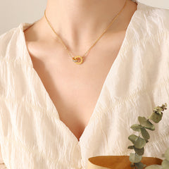 Roman Numeral Double-Ring Necklace & Earrings