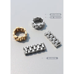 Gold-Tone & Silver-Tone Sculptural Link Ring