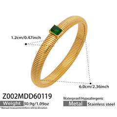 18K Gold-Plated Ribbed Flexible Bracelet