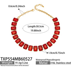 18K Gold-Plated Czech Glass and Cubic Zirconia Jewelry