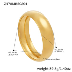 Polished Wide Stainless Steel Bangle Bracelet