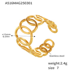 18K Gold-Plated & Silver-Tone Interlocking Circle Ring