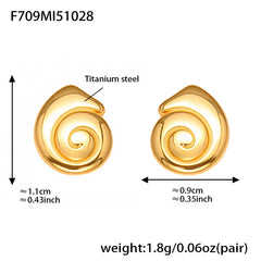 18K Gold-Plated Spiral Shell Stud Earrings