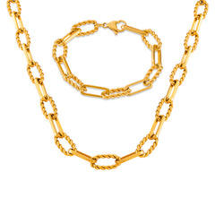 Twisted Paperclip-Link Necklace & Bracelet