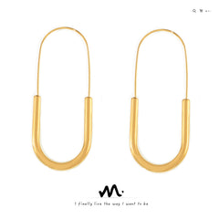 18K Gold-Plated Paperclip-Shape Drop Earrings